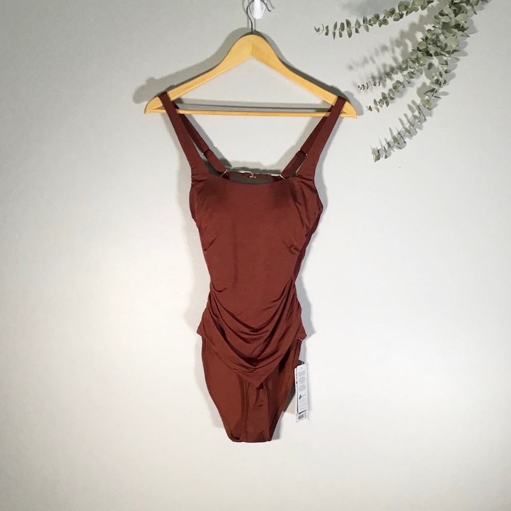Athleta Bronze AquaLuxe Wide strap Square…